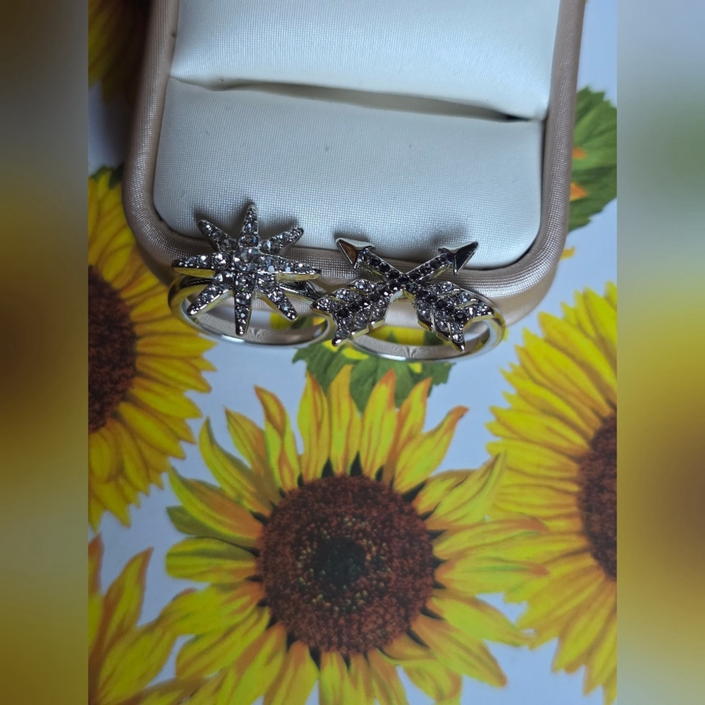 Simply Vera Wang Silver Star Arrow Ring Size 8 - Picture 2 of 11